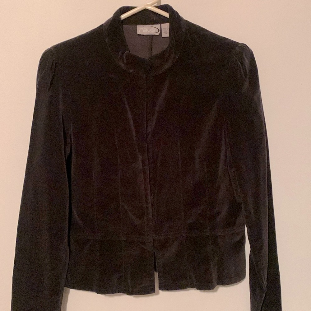 Rave Vintage 100% Cotton Black Velvety Top